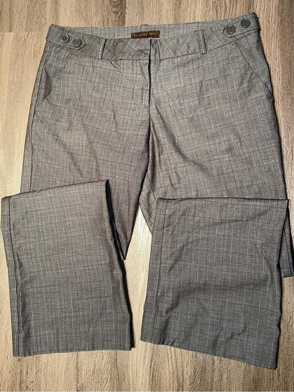 The Limited Women’s Gray Subtle Plaid Dress Pants - Classic “Drew” Fit - Size 10